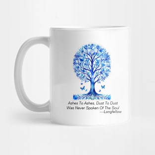 Ashes To Ashes Blue Butterfly Condolences Tree Mug